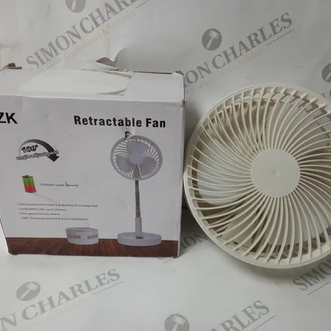 BOXED ZK RETRACTABLE FAN IN WHITE