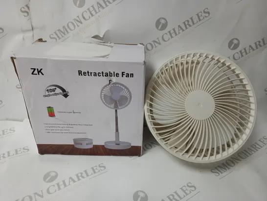 BOXED ZK RETRACTABLE FAN IN WHITE