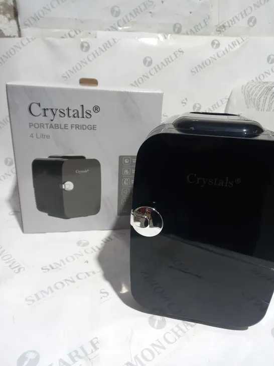 CRYSTALS MINI FRIDGE, 4L LITRE TABLE TOP SMALL FRIDGE COOLER