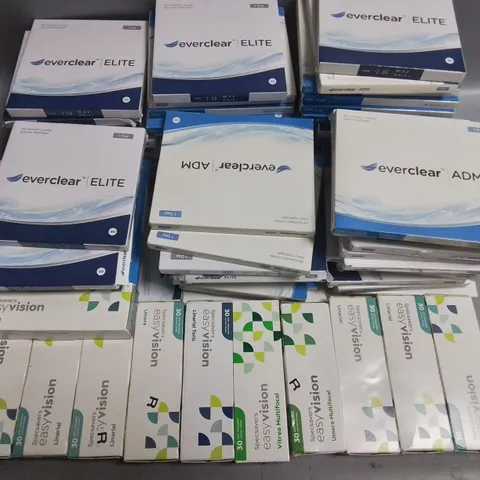 LARGE QUANTITY OF ASSORTED EYE CARE ITEMS TO INCLUDE CONTACT LENSES FROM EVERCLEAR, SOECSAVERS AND BIOFINITY