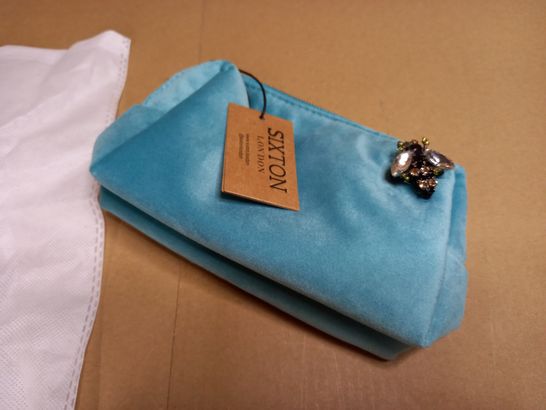 SIXTON LONDON TEAL PLUSH SMALL BAG