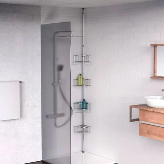 BOXED EISI TELESCOPIC CORNER SHOWER SHELF (1 BOX)