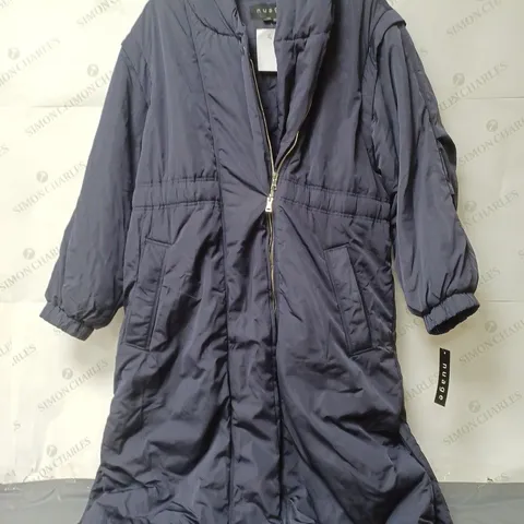 NUAGE LONG PADDED LADIES COAT DARK BLUE SIZE XXL