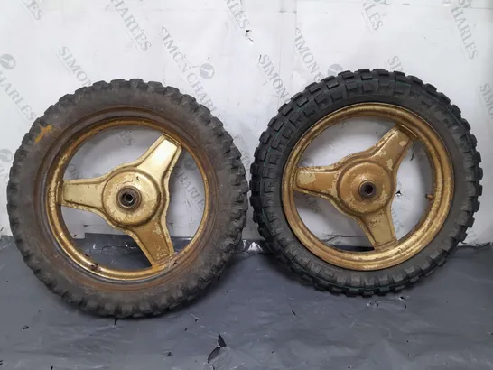 MOTORCYCLE WHEELS IN GOLD COLOUR - MODEL UNSPECIFIED