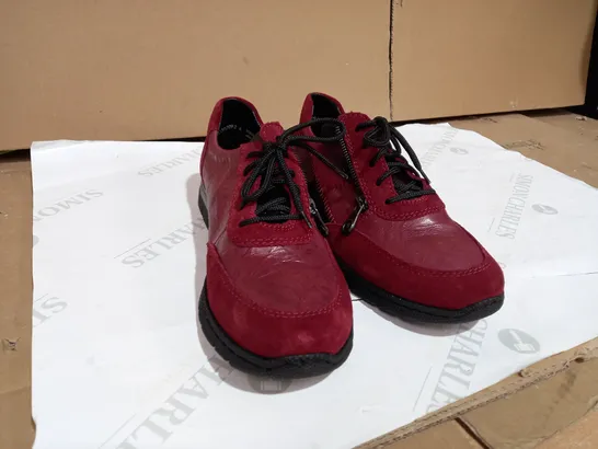 RIEKER RED LEATHER TRAINERS SIZE 7.5