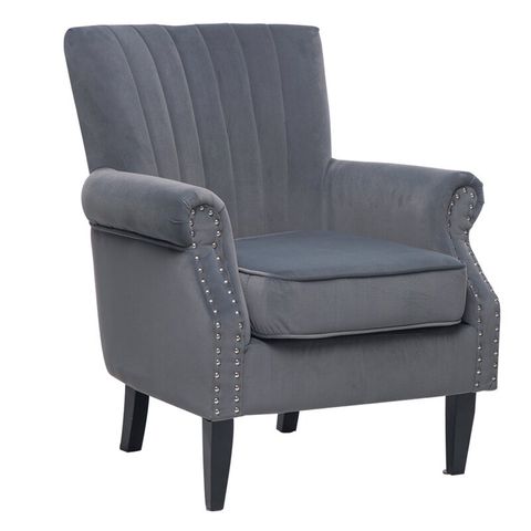 BOXED DEVONTE UPHOLSTERED WINGBACK CHAIR- GREY