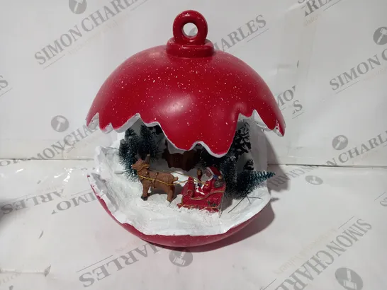 BOXED SANTAS EXPRESS PRE-LIT SPHERE WITH CHRISTMAS CHARACTER SCENE