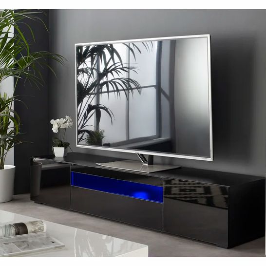 BOXED - WOODVALE TV STAND FOR TVS UP TO 88" - BLACK 