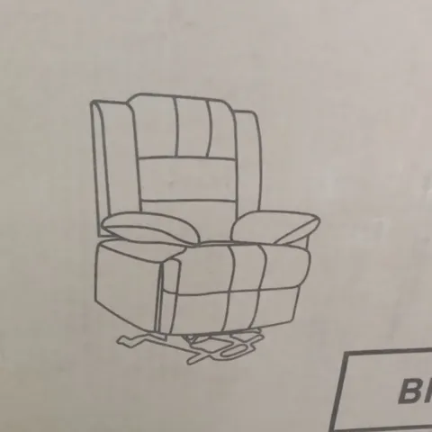 BOXED DUAL RISE LEATHER RECLINER CHAIR BROWN (BOX 2 OF 2 ONLY)