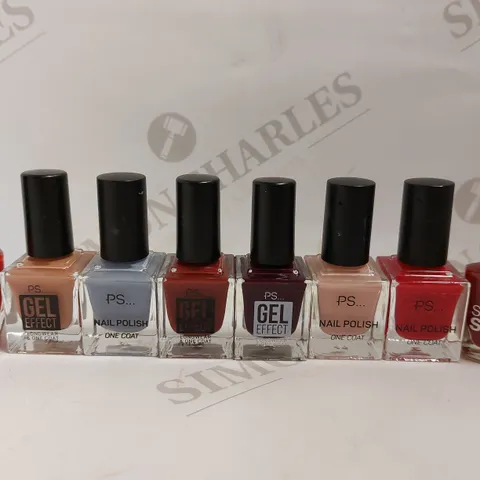 BOX OF APPROX 10 MANICURE ITEMS TO INCLUDE PS GEL EFFECT NAIL POLISH, MAYBELLINE SUPER STAY POLISH AND MAKARTT BLOOMING GEL