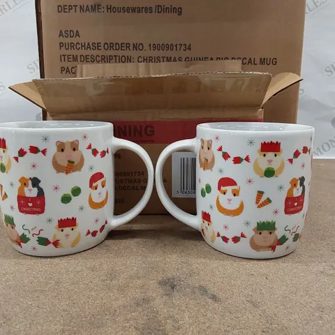 BOX OF APPROXIMATELY 18X BRAND NEW CHRISTMAS GUINEA PIG MUGS (1 BOX)