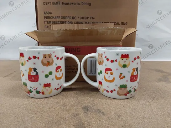 BOX OF APPROXIMATELY 18X BRAND NEW CHRISTMAS GUINEA PIG MUGS (1 BOX)