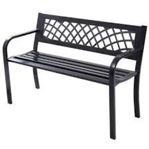 BOXED COSTWAY METAL FRAME OUTDOOR BENCH WITH 280KG LOAD CAPACITY