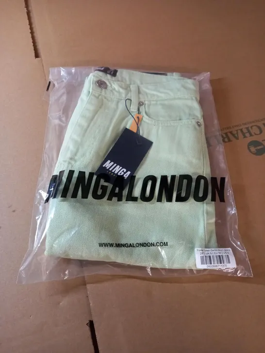 MINGA LONDON PASTEL GREEN MOM JEANS - SIZE 8