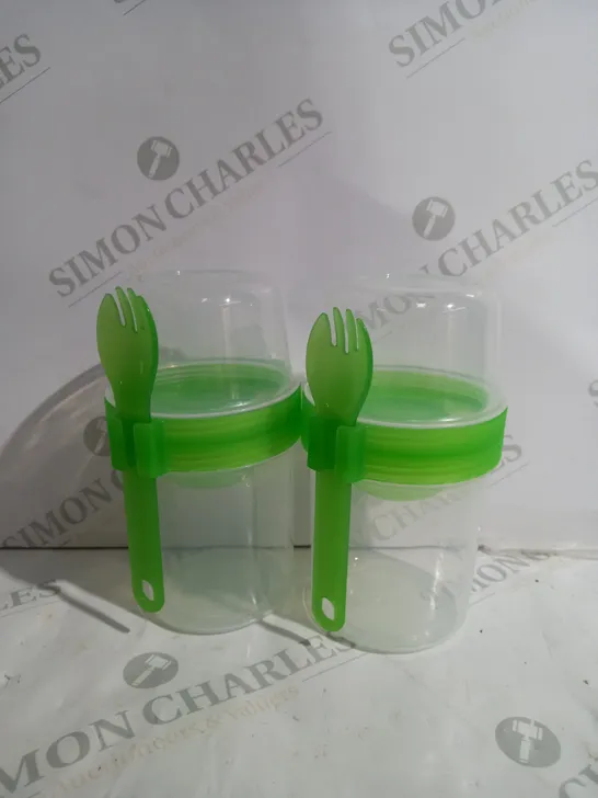 SET OF 2 CEREAL STORAGE CONTAINERS IN GREEN