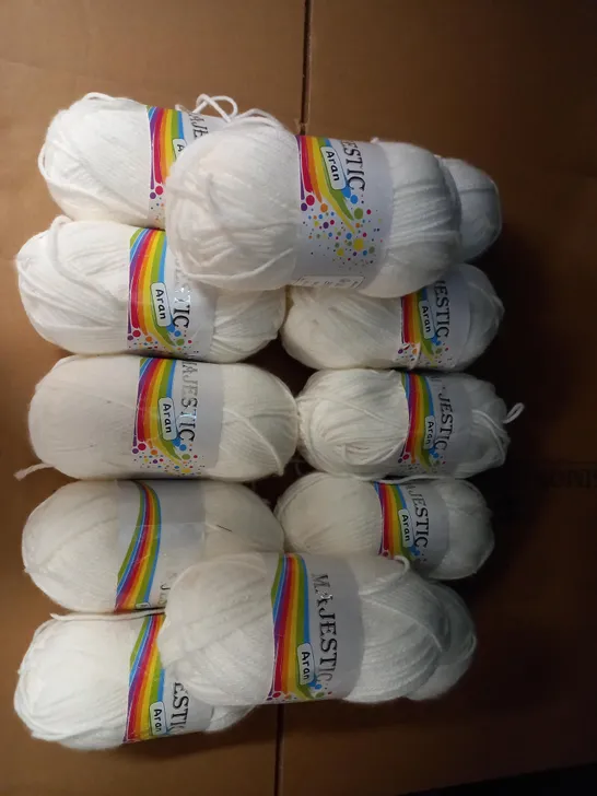 LOT OF 12 MAJESTIC ARAN BALL OF YARN 