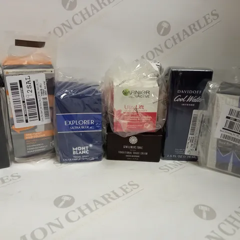 LOT OF 7 MEN'S GROOMING PRODUCTS, TO INCLUDE DAVIDOFF, MONTBLANC, CALVIN KLEIN, ETC