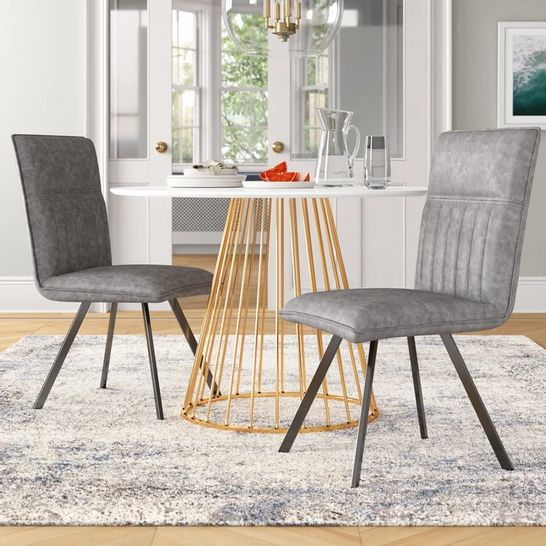 BOXED 2 ×  DELLE UPHOLSTERED DINING CHAIR 