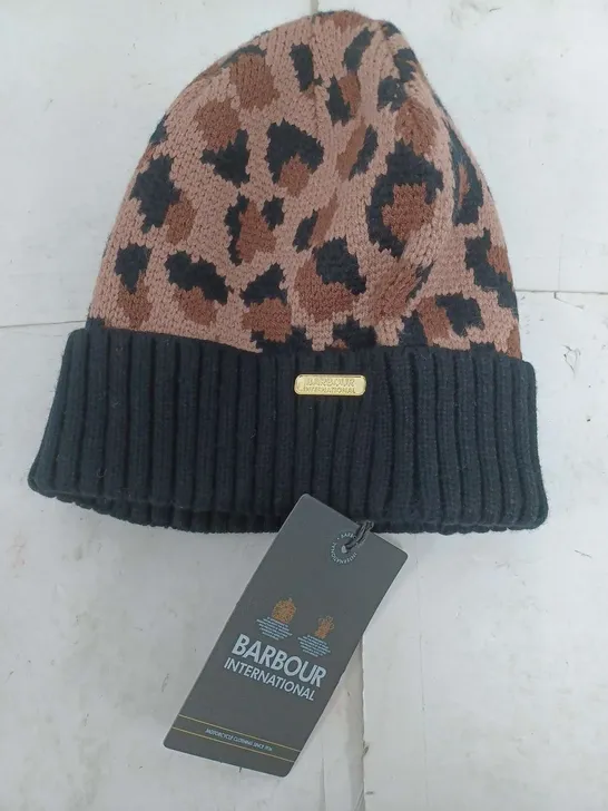 BARBOUR INTL BOULEVARD BEANIE IN MULTI ANIMAL PRINT - ONE SIZE