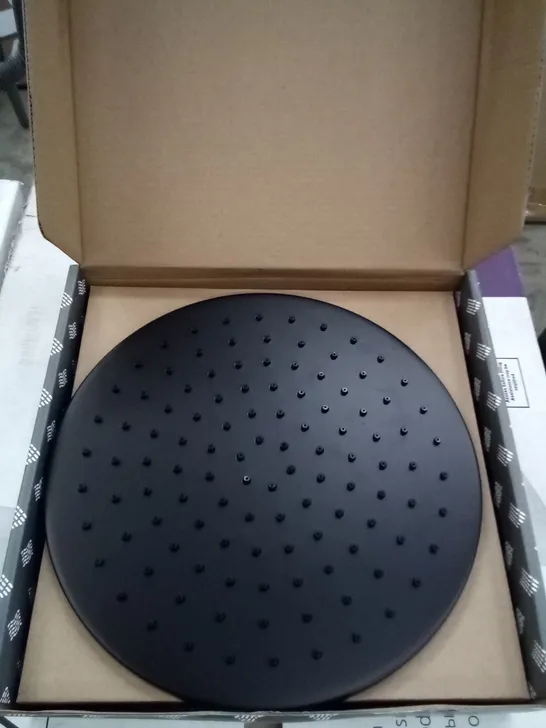 BOXED AQUADRY ROUND FIXED SHOWER HEAD 250MM - BLACK 