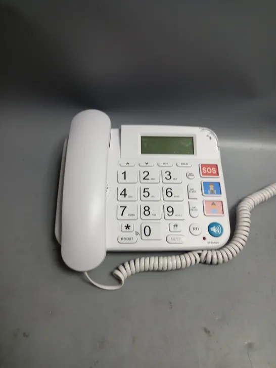 BOXED OR-813 BIG KEYS WIRED TELEPHONE WHITE 