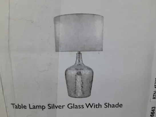 BOXED DAR LIGHTING LOLEK TABLE LAMP SILVER GLASS WITH SHADE 