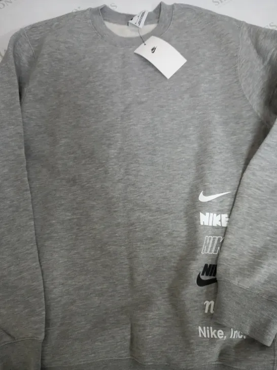 NIKE GREY CREWNECK SWEATSHIRT - MEDIUM