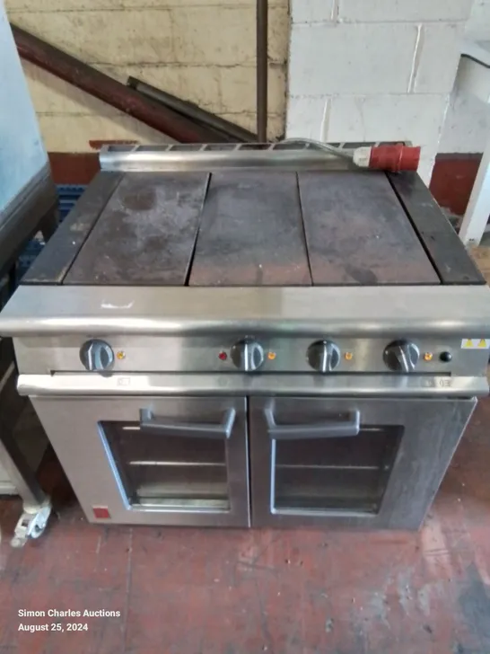 COMMERCIAL FALCON 3 PLATE ELECTRIC RANGE WITH CONVECTION OVEN