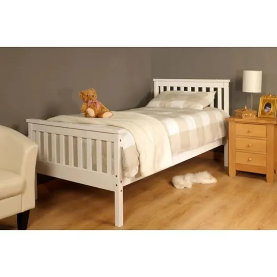 BOXED SHANE BED FRAME SINGLE - WHITE (1 BOX)