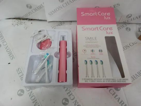 SMARTCARE LUX RECHARGABLE WATERPROOF TOOTHBRUSH WITH CHARGER AND HEADS 