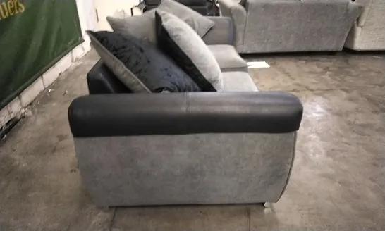 QUALITY DESIGNER HILTON 3 SEATER SOFA - BLACK/CHARCOAL FABRIC