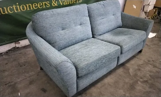 QUALITY BRITISH DESIGNED & MANUFACTURED G PLAN HATTON FORMAL BACK 3 SEATER POWER RECLINER SOFA WAFFLE MARINE FABRIC