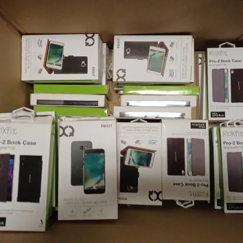 LOT OF APPROX. 50 ASSORTED ROXFIT AND XQISIT MOBILE PHONE CASES FOR HUAWEI Y6, GALAXY A5, NOKIA 3, SONY XPERIA X COMPACT, AND SONY XPERIA XA etc.  