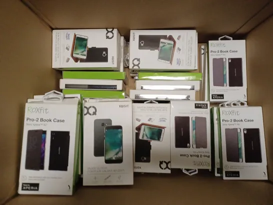 LOT OF APPROX. 50 ASSORTED ROXFIT AND XQISIT MOBILE PHONE CASES FOR HUAWEI Y6, GALAXY A5, NOKIA 3, SONY XPERIA X COMPACT, AND SONY XPERIA XA etc.  