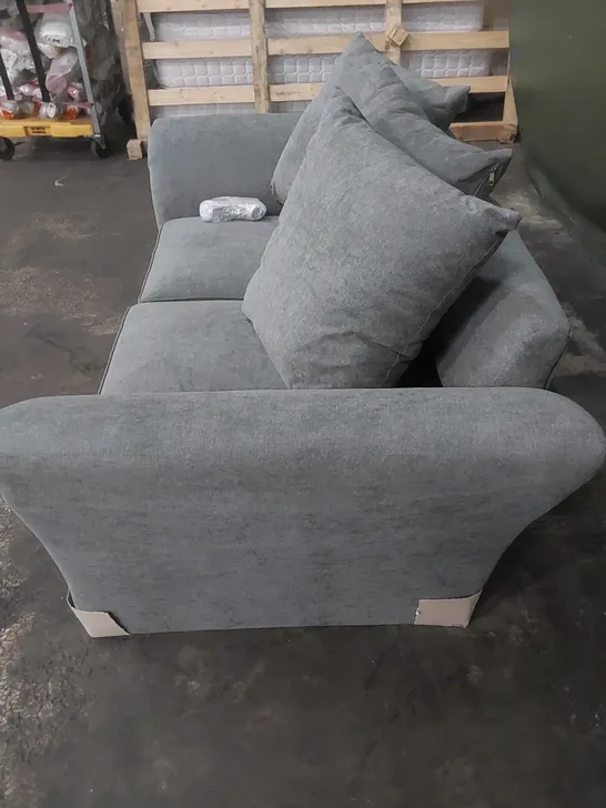 DESIGNER DURY 2 SEATER FABRIC UPHOLSTERED SOFA - GREY