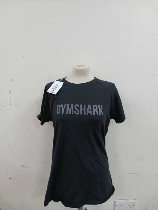 BLACK GYMSHARK APOLLO SHIRT LARGE MUSCLE FIT 