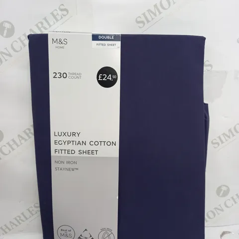 LUXURY EGYPTIAN COTTON FITTED SHEET IN BLUE SIZE DOUBLE 