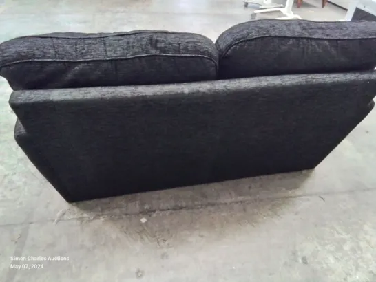 DESIGNER FABRIC UPHOLSTERED 2 SEATER SOFA IN BLACK