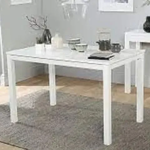 BOXED DESIGNER MILTON WHITE 120CM DINING TABLE (1 BOX)