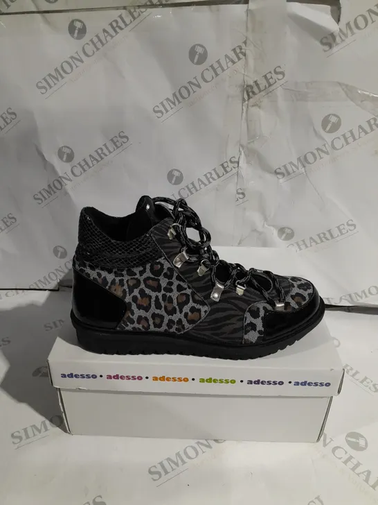 BOXED ADESSO LEOPARD PRINT TRAINERS SIZE 39