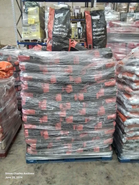 PALLET TO CONTAIN APPROX 117 X 5kg BAGS OF BIGK BARBECUE CHARCOAL BRIQUETTES 