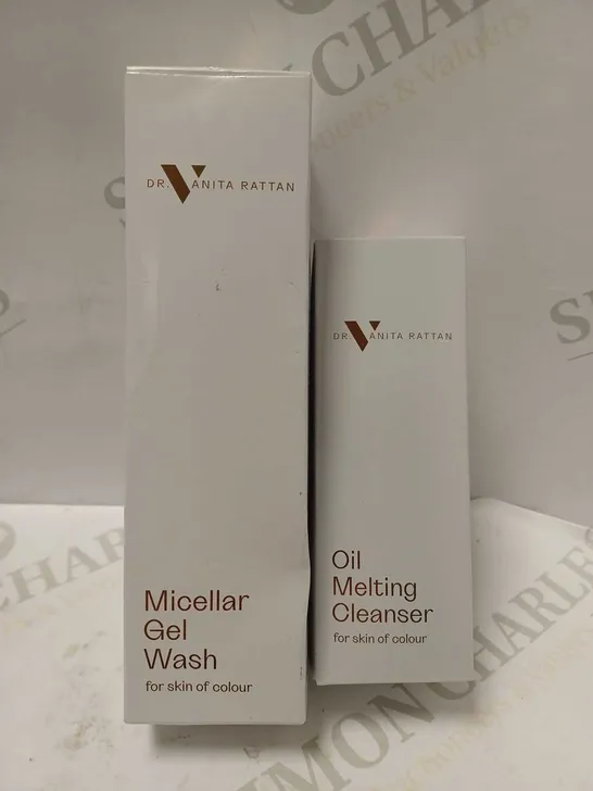 LOT OF 2 DR VANITA RATTAN PRODUCTS TO INCLUDE MICELLAR GEL WASH & OIL MELTING CLEANSER 