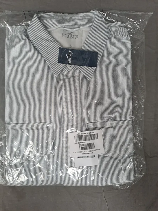 HOLLISTER PINSTRIPE SHIRT SIZE LARGE