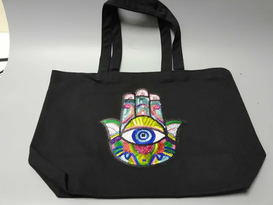 BRAND NEW BROWN PEPPER HANDBAGS PSYCHEDELIC HAND-EYE DESIGN TOTE BAG