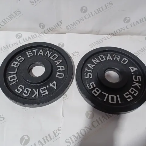 SET OF 2 4.5KG BARBELL WEIGHTS 