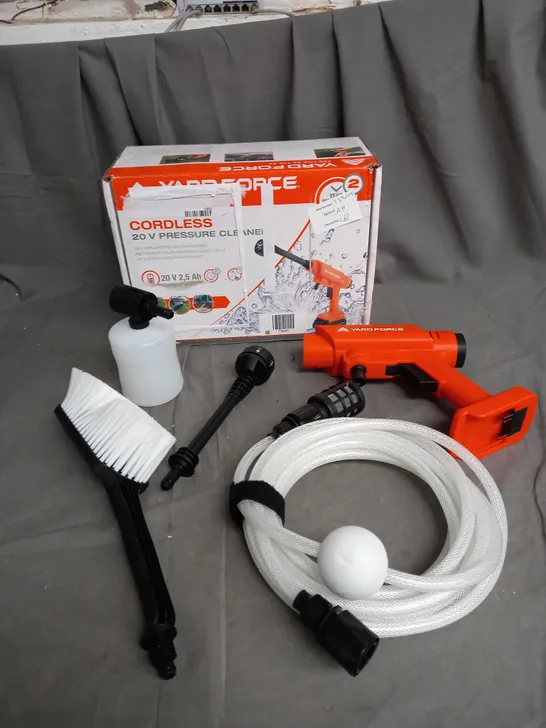 BOXED YARD FORCE CORDLESS 20V PRESSURE CLEANER 