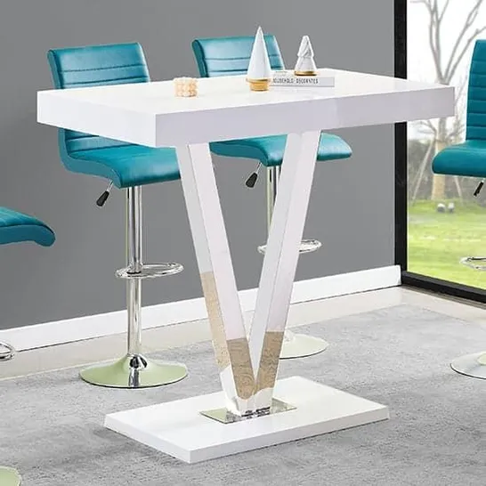 BOXED VIENNA BAR TABLE IN WHITE GLOSS (2 BOXES)