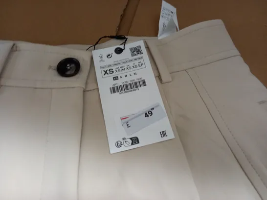 ZARA CREAM TROUSERS - UK XS