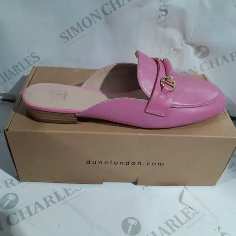 BOXED DUNE LONDON PINK LEATHER SLIM SOLE BACKLESS SHOES SIZE 7/40