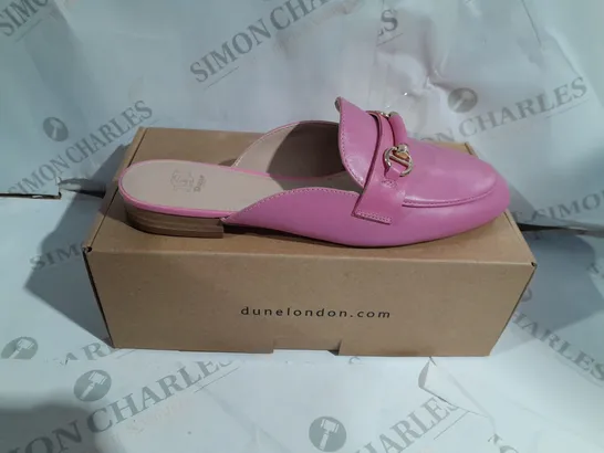 BOXED DUNE LONDON PINK LEATHER SLIM SOLE BACKLESS SHOES SIZE 7/40